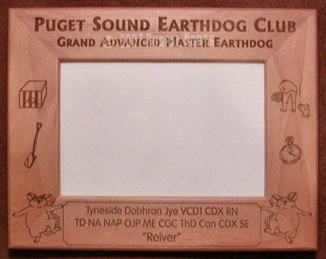 Photo of a Grand Advanced Master Earthdog (GAME) award